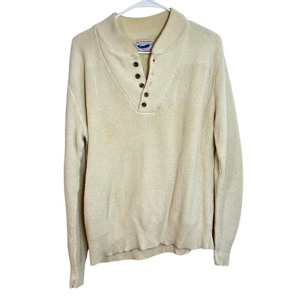 American Vintage Bar Harbor Knits Cream Popover Sweater Mens SIze Medium - Picture 1 of 4